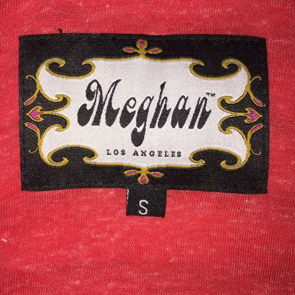 Meghan Los Angeles Dress Womens S Orange Beaded Tank Racerback Cotton Blend Midi - Picture 5 of 7